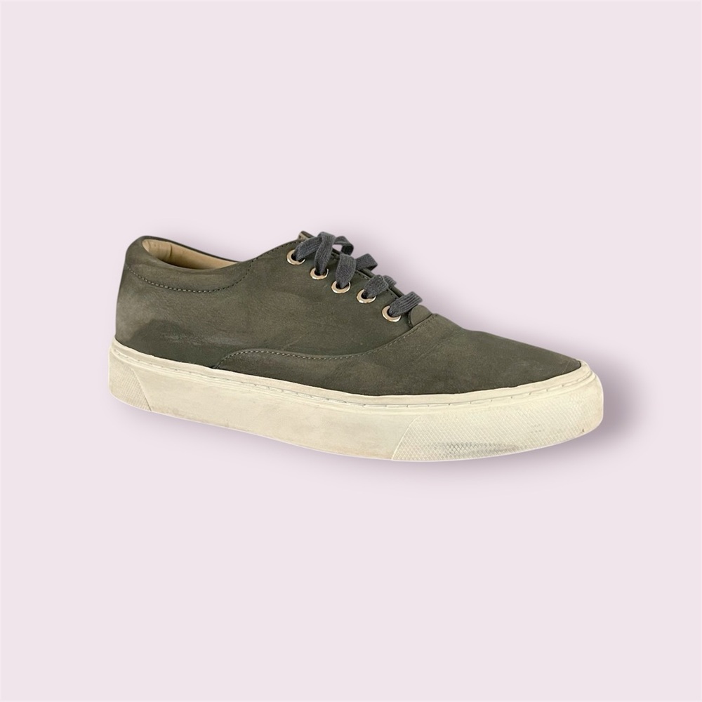 Nisolo Women's Everyday Elayna Sneakers Shoes Olive Green Suede Leather Size 6.5